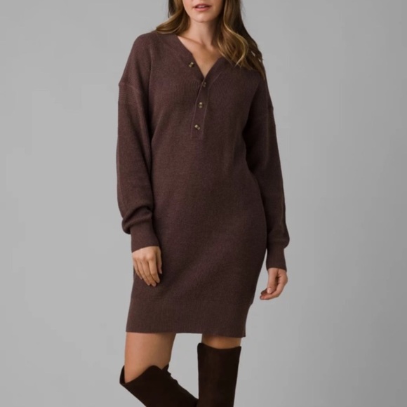 (A4C) Prana Milani Henley Brown Dress, Size XS, NWT - Picture 2 of 13